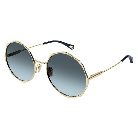 New CHLOE Gold Round CH0184S 005 Sunglasses Women - Picture 1 of 4